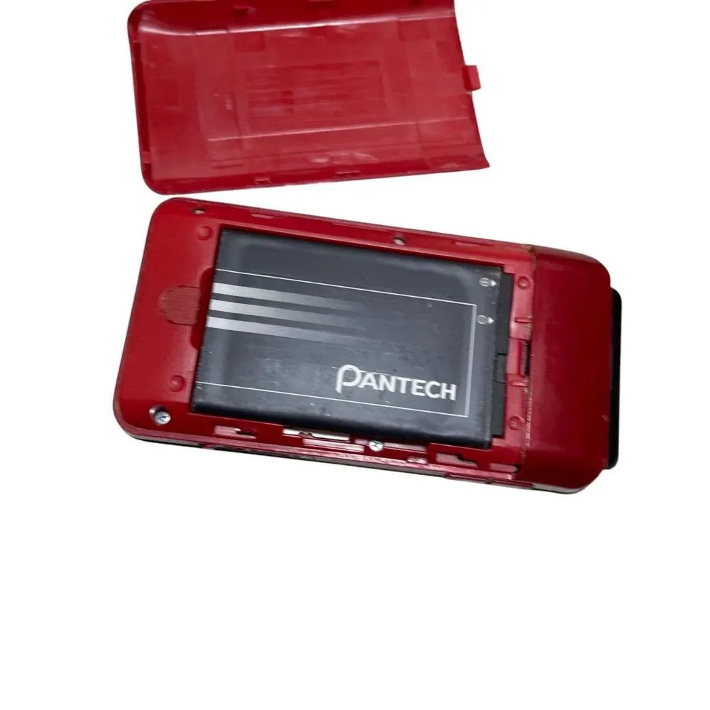 ATT Flip Phone Pantech Red Turns On When‎ Plugged In As Is For Parts